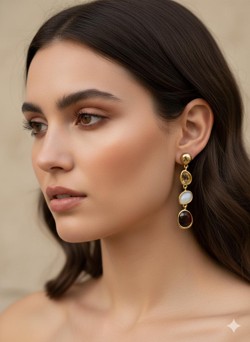 Gemstone Cascade Earrings NYE Jewellery