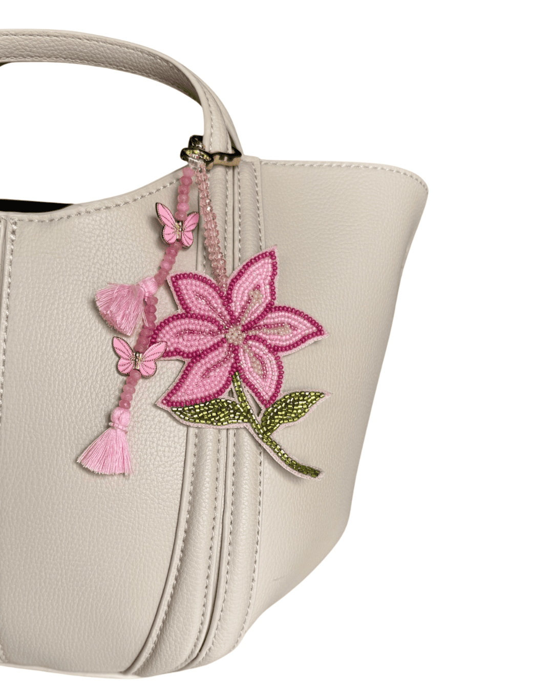 Pink Flower Bag Charm