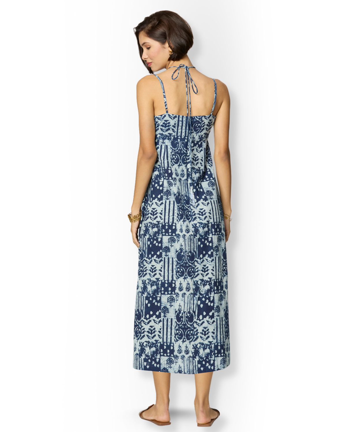 Indigo Tie-Up Maxi Dress Beat the October Heat