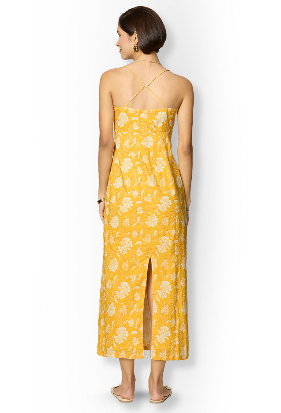Yellow Spaghetti Strap Maxi Dress