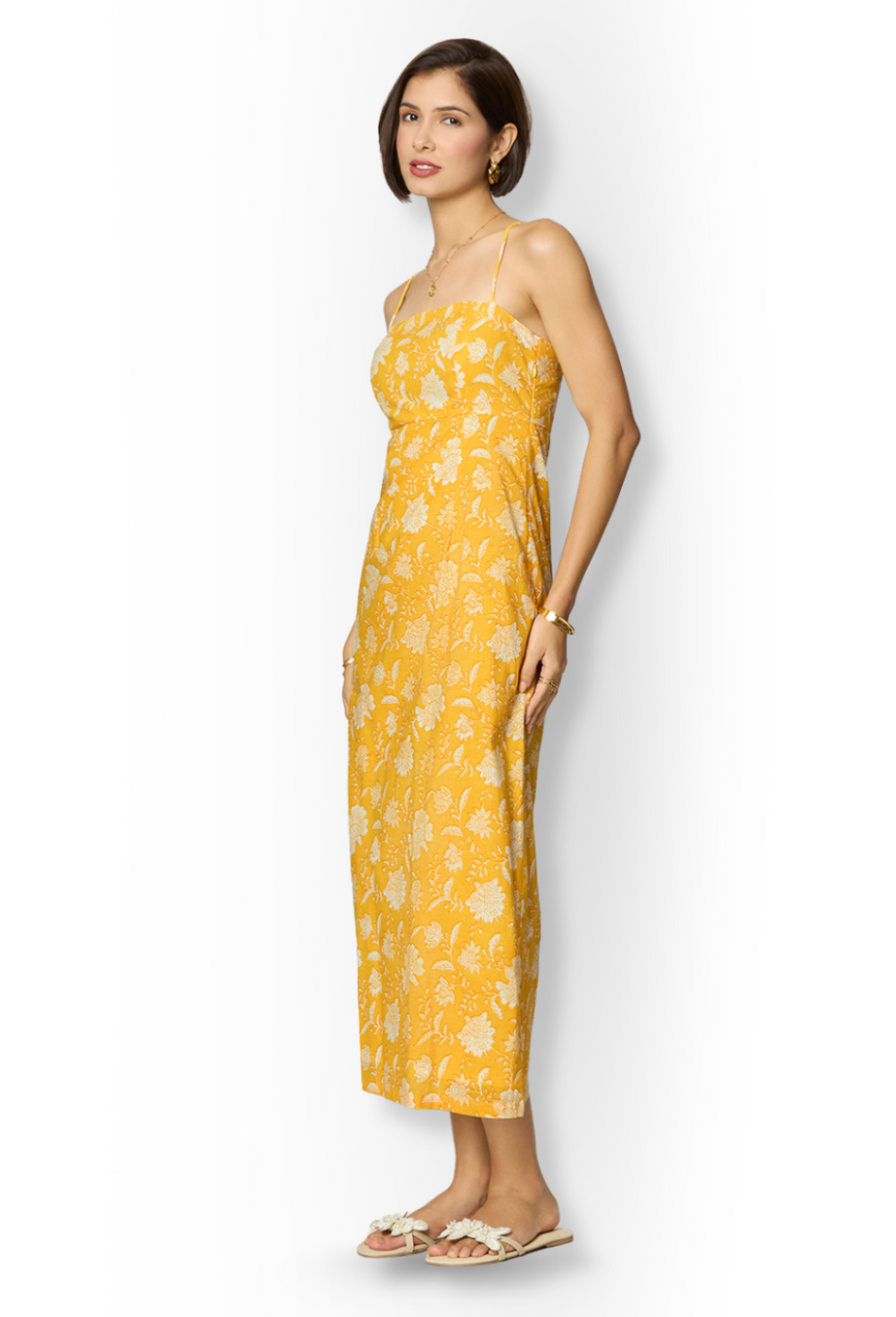 Yellow Spaghetti Strap Maxi Dress