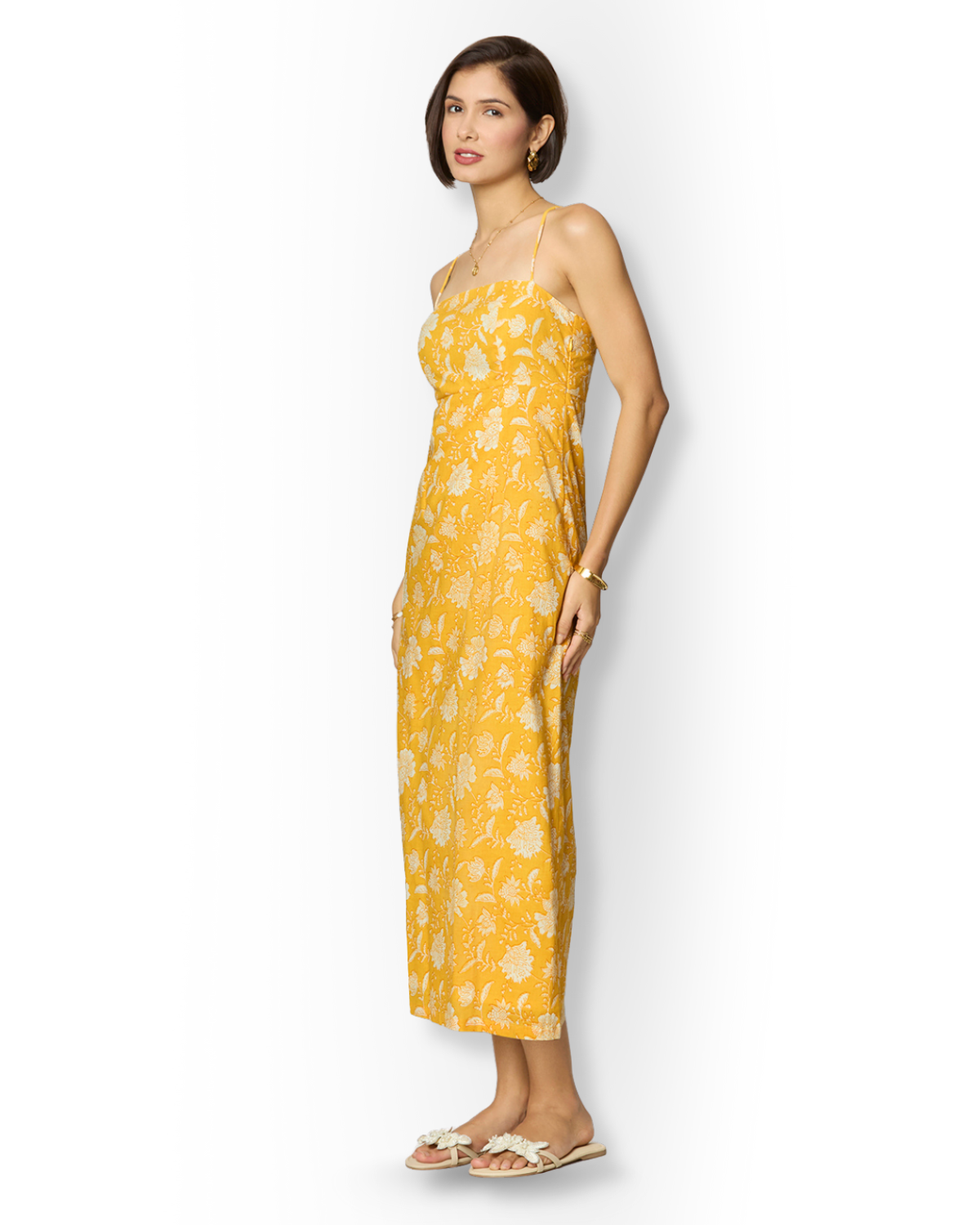 Yellow Spaghetti Strap Maxi Dress
