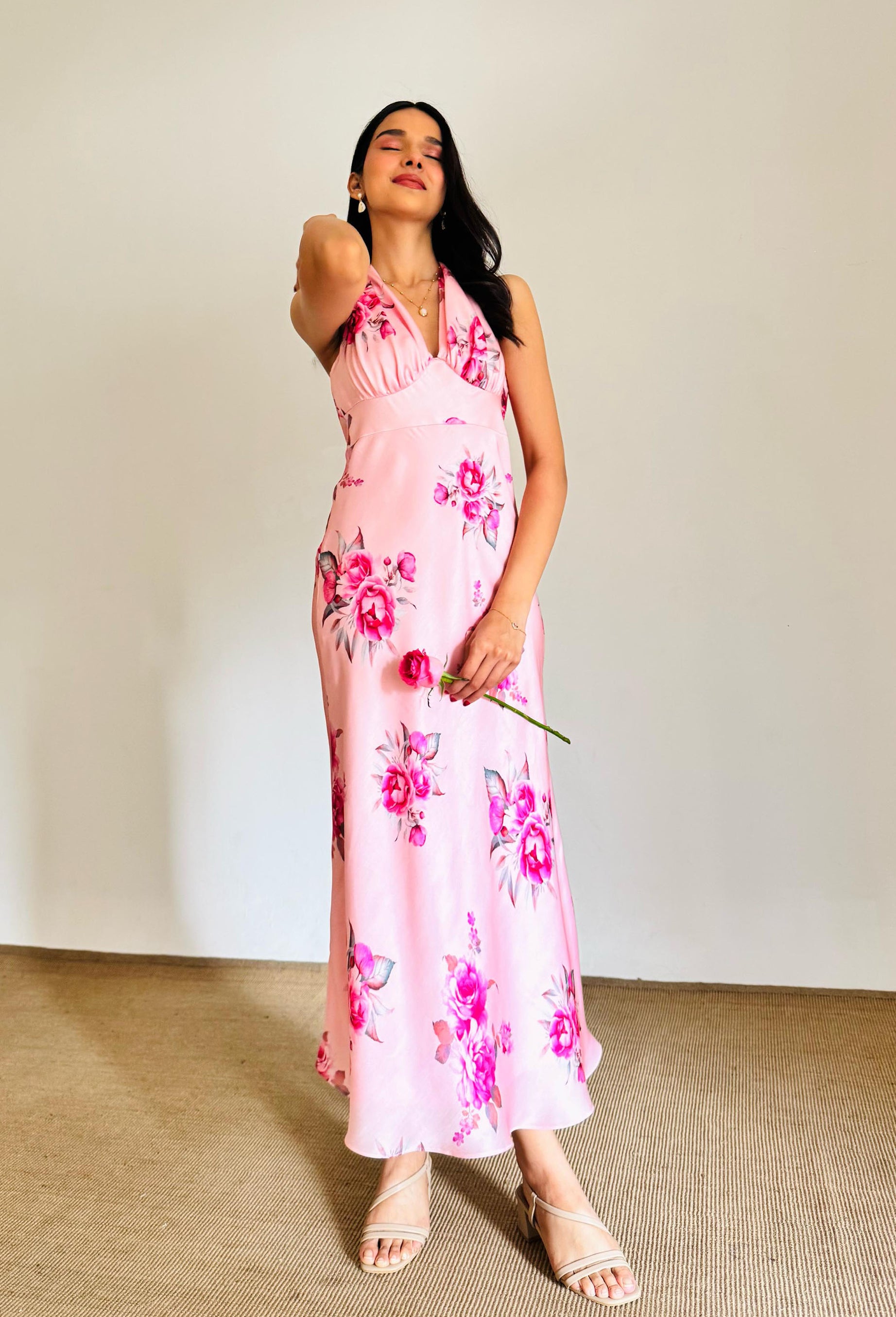 Lyla Halter Tie-Up Dress