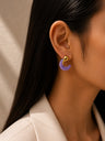 Lavender Crescent Hoop Earrings
