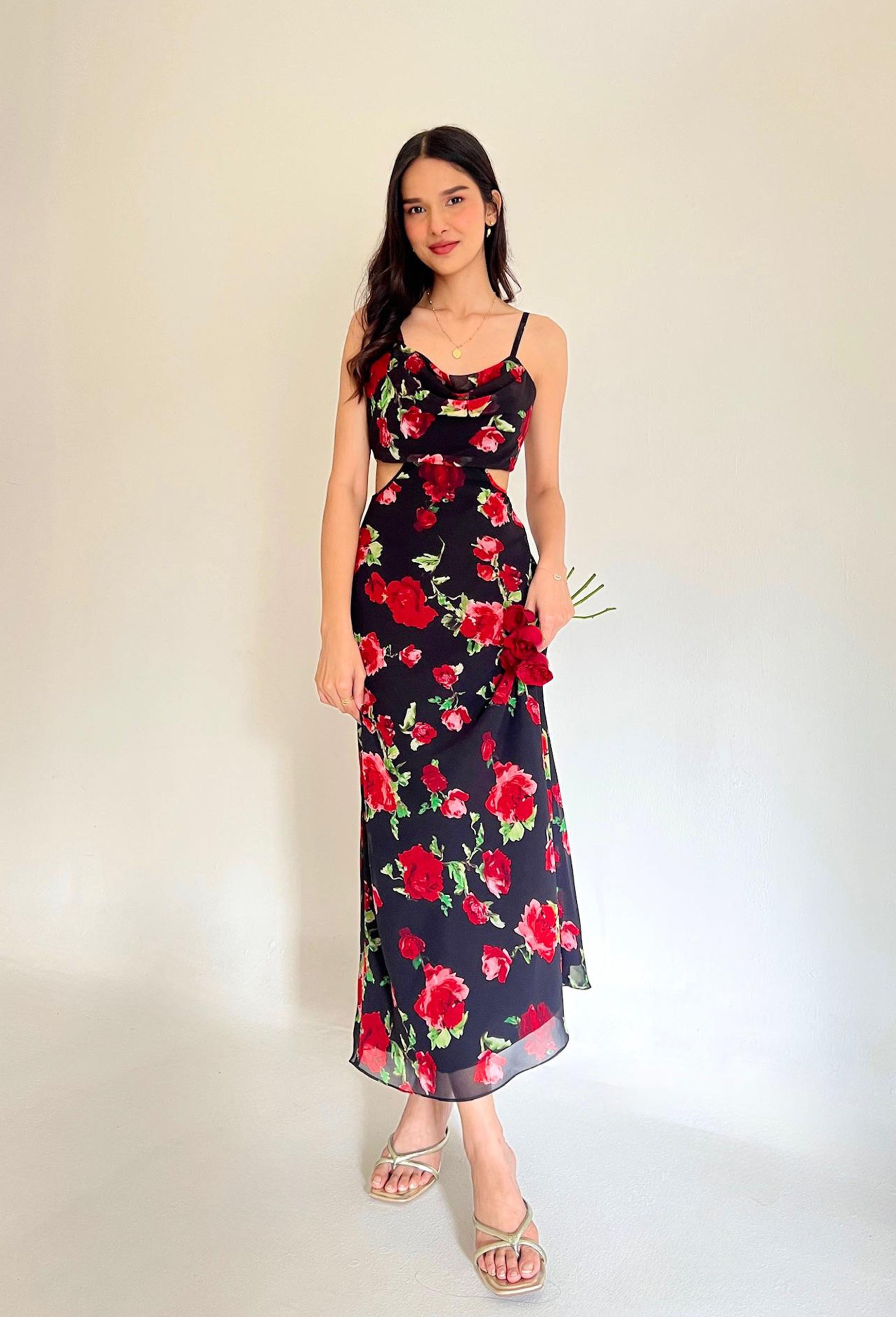 Rosalia Cowl Neck Maxi Dress