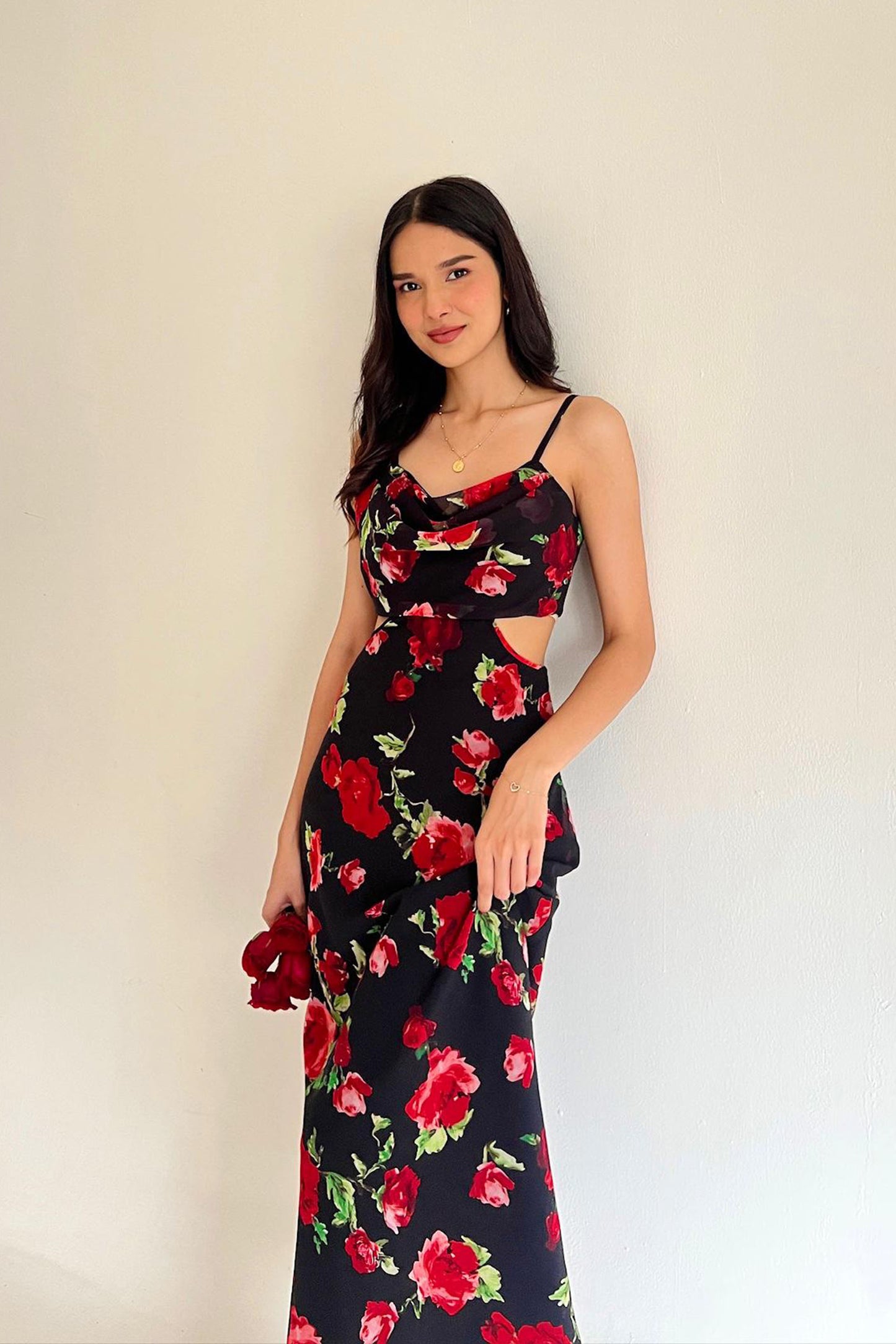 Rosalia Cowl Neck Maxi Dress Valentines Day Collection