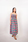 Blue & Red Floral Statement Cut-Out Maxi Dress with Adjustable straps Spring Summer - 25
