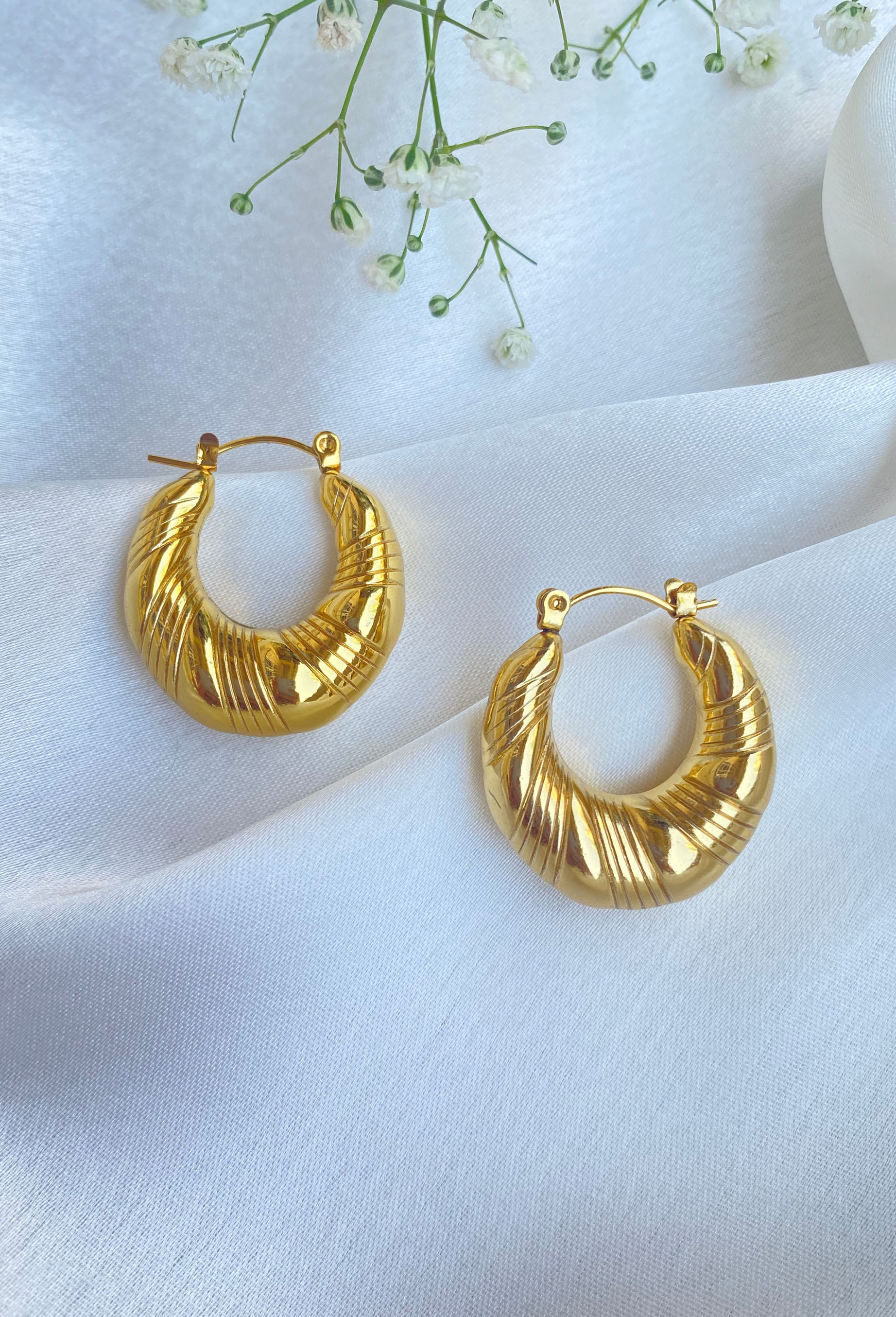 Textured Hoop Earrings