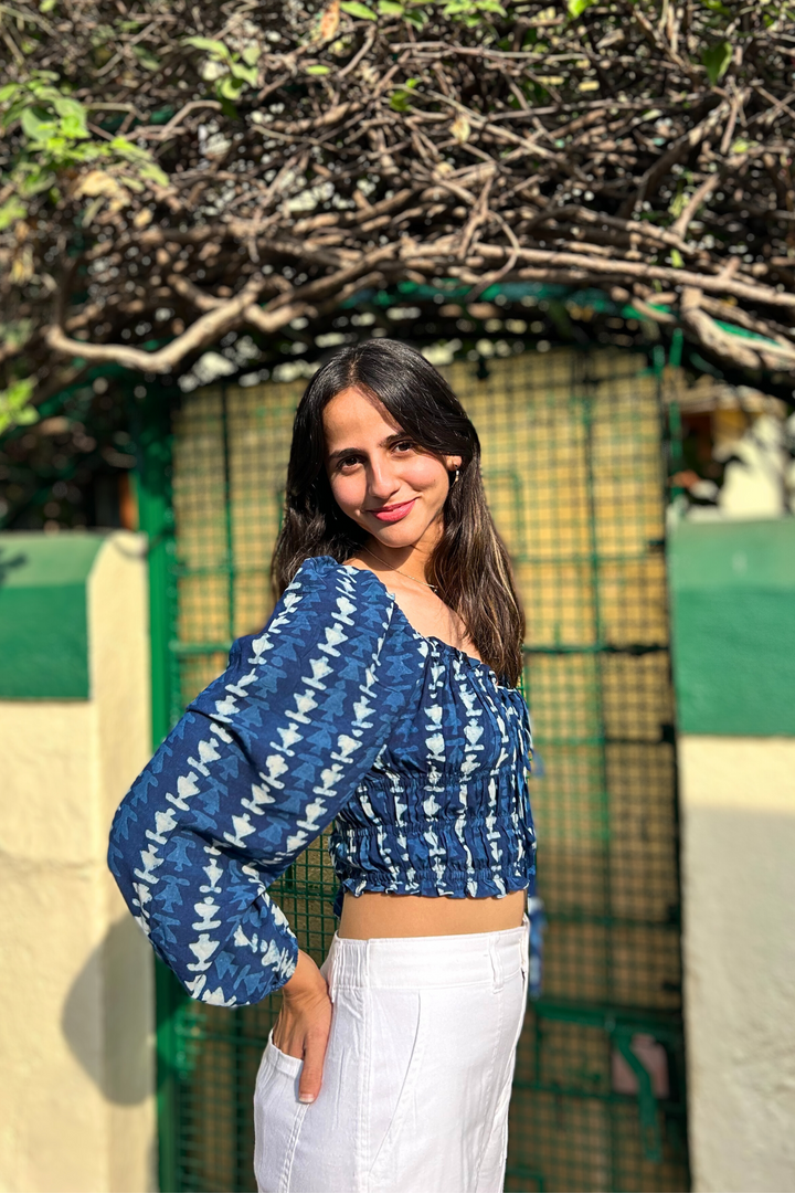 Amaraa's Indigo Blue Moonchild Top With Long Sleeves AMARAA