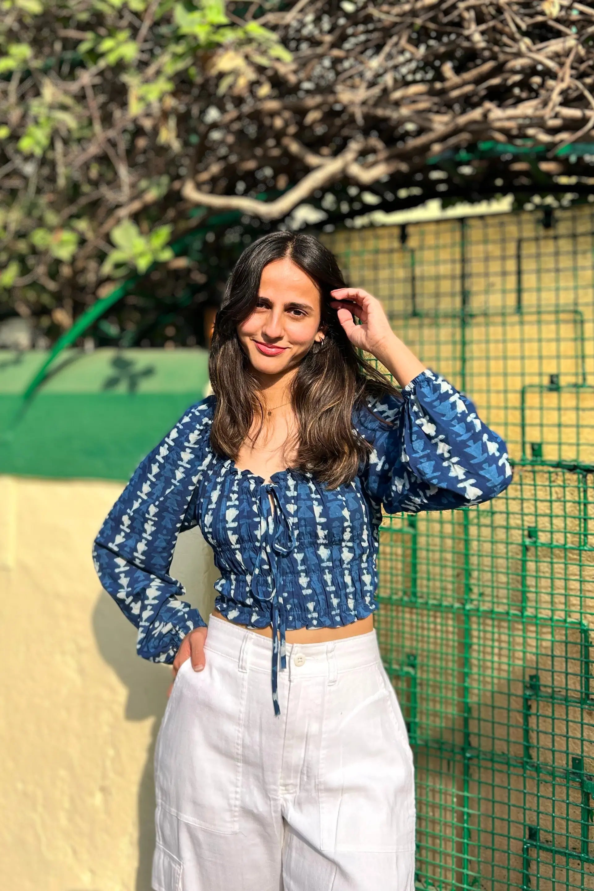 Amaraa's Indigo Blue Moonchild Top With Long Sleeves AMARAA