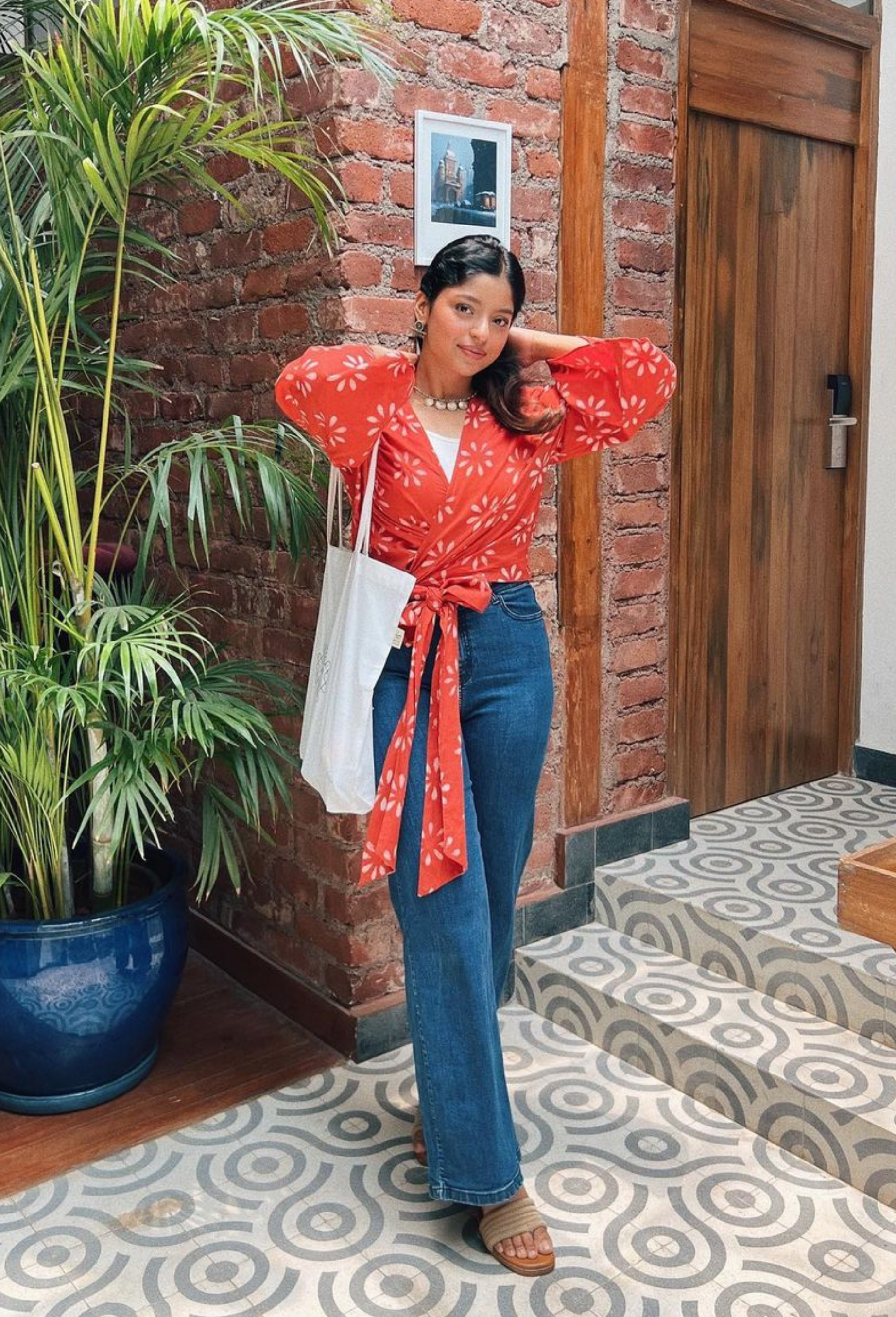 Hand-Block Printed Pure Cotton Wrap Top