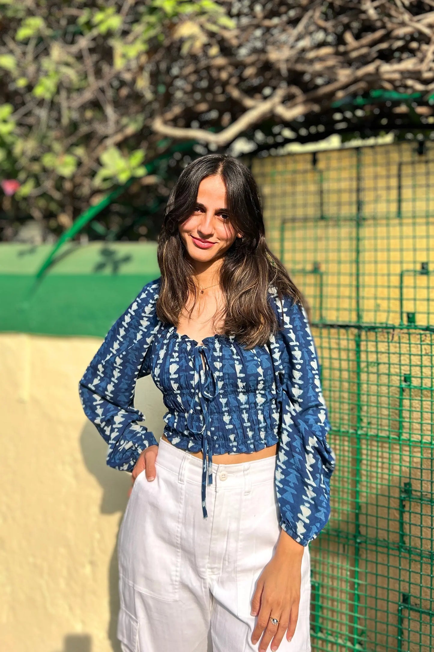 Amaraa's Indigo Blue Moonchild Top With Long Sleeves AMARAA