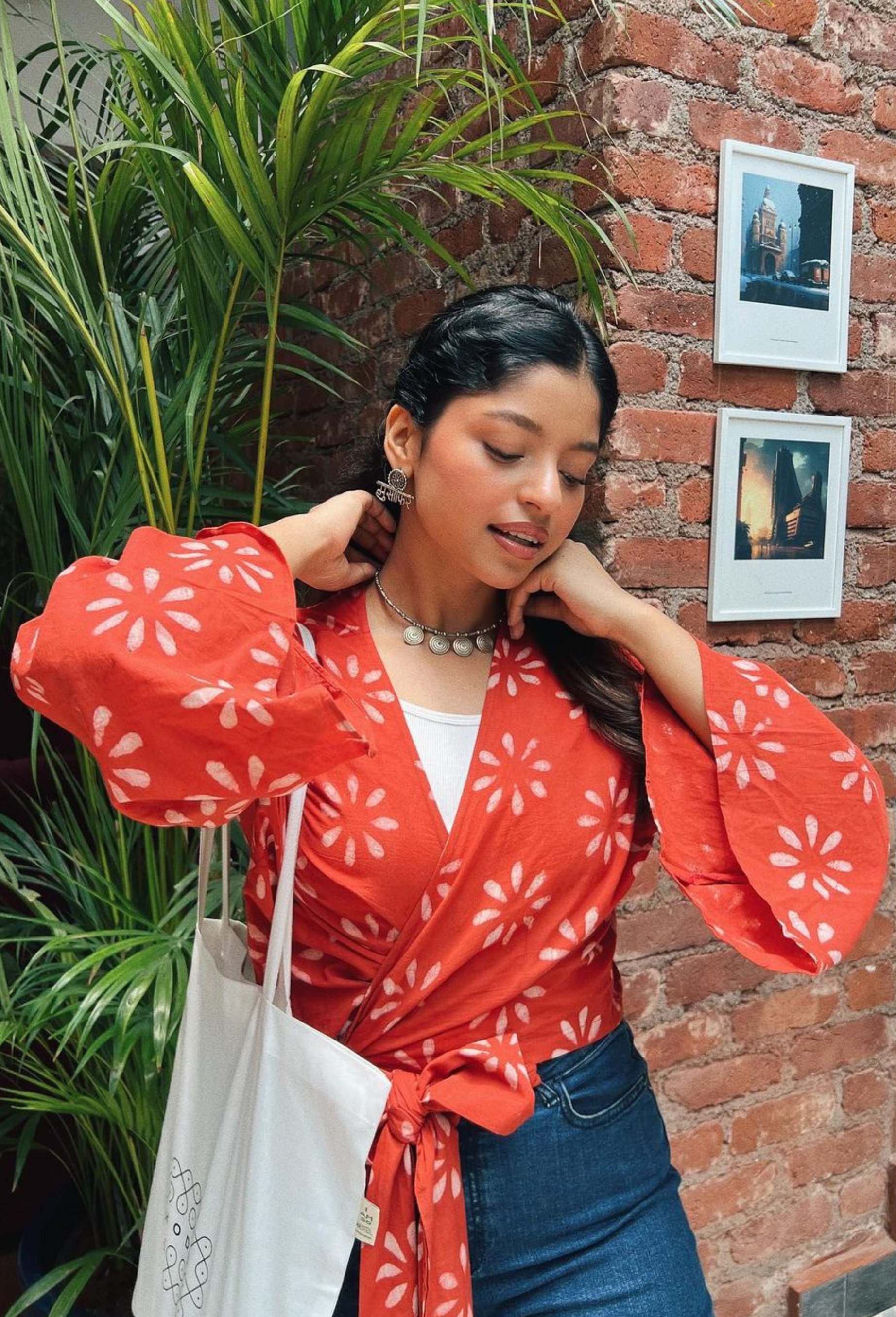 Hand-Block Printed Pure Cotton Wrap Top