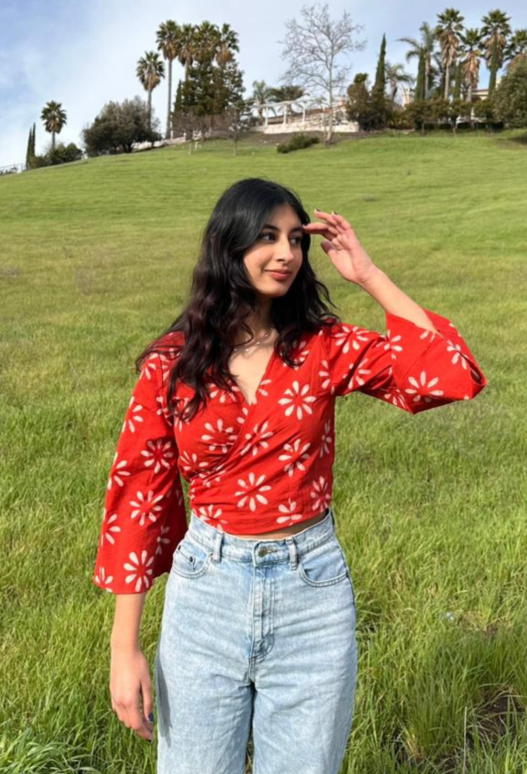 Hand-Block Printed Pure Cotton Wrap Top