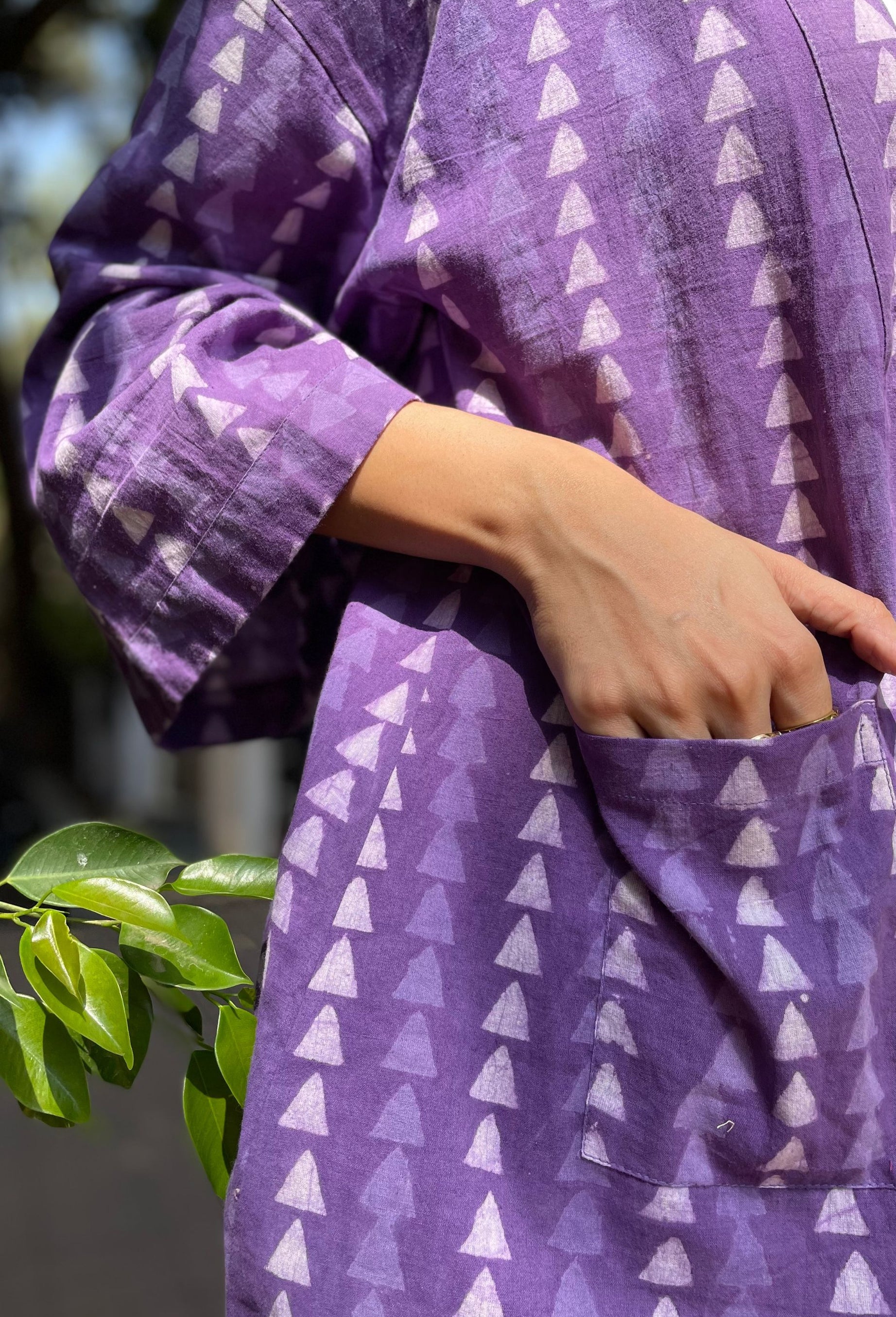 Pure Cotton Purple Shrug And Shorts Set AMARAA