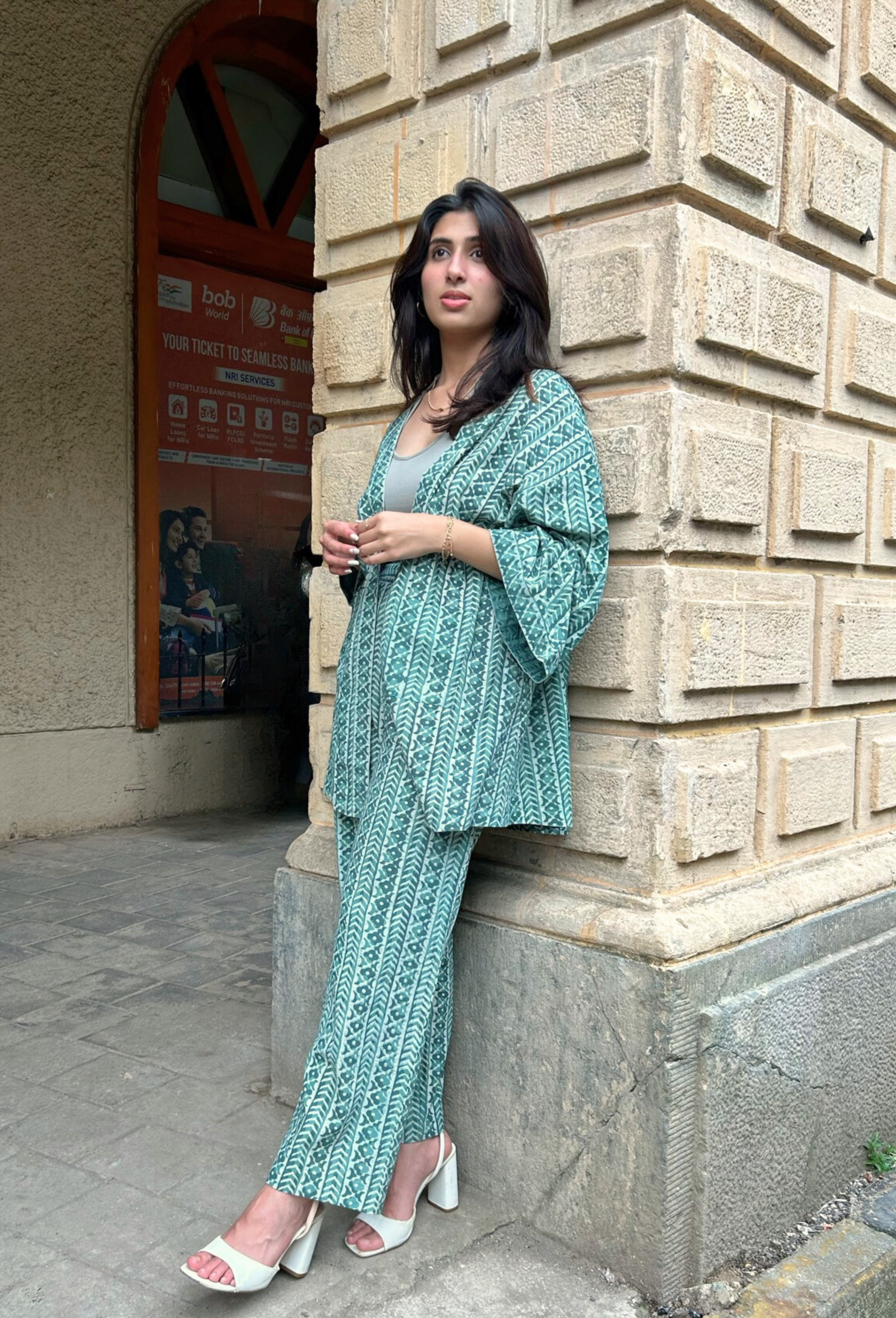 Stylish Hand-Block Printed vest And Pant Set