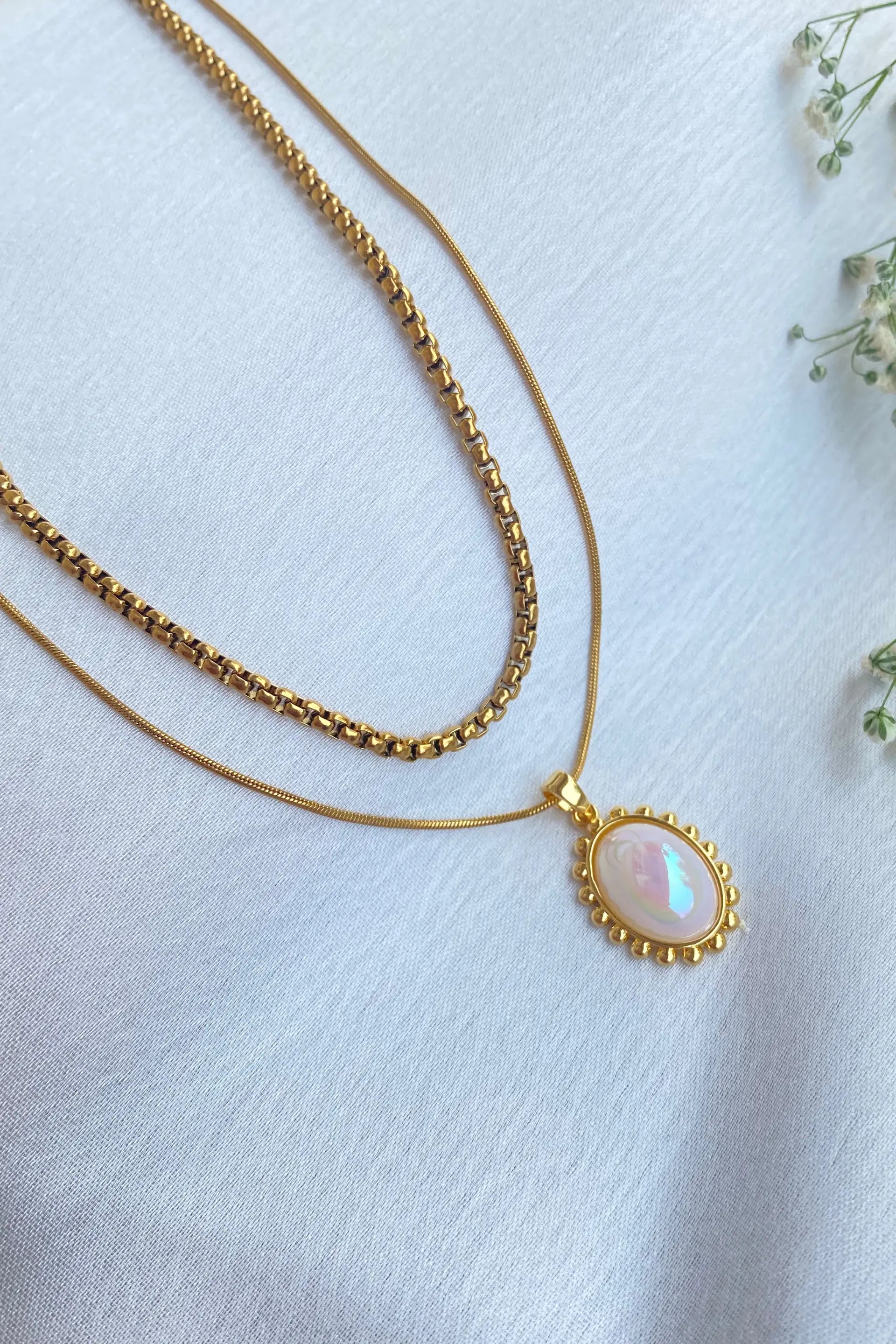 Bohemian Double Layered Pearl Necklace Jewellery