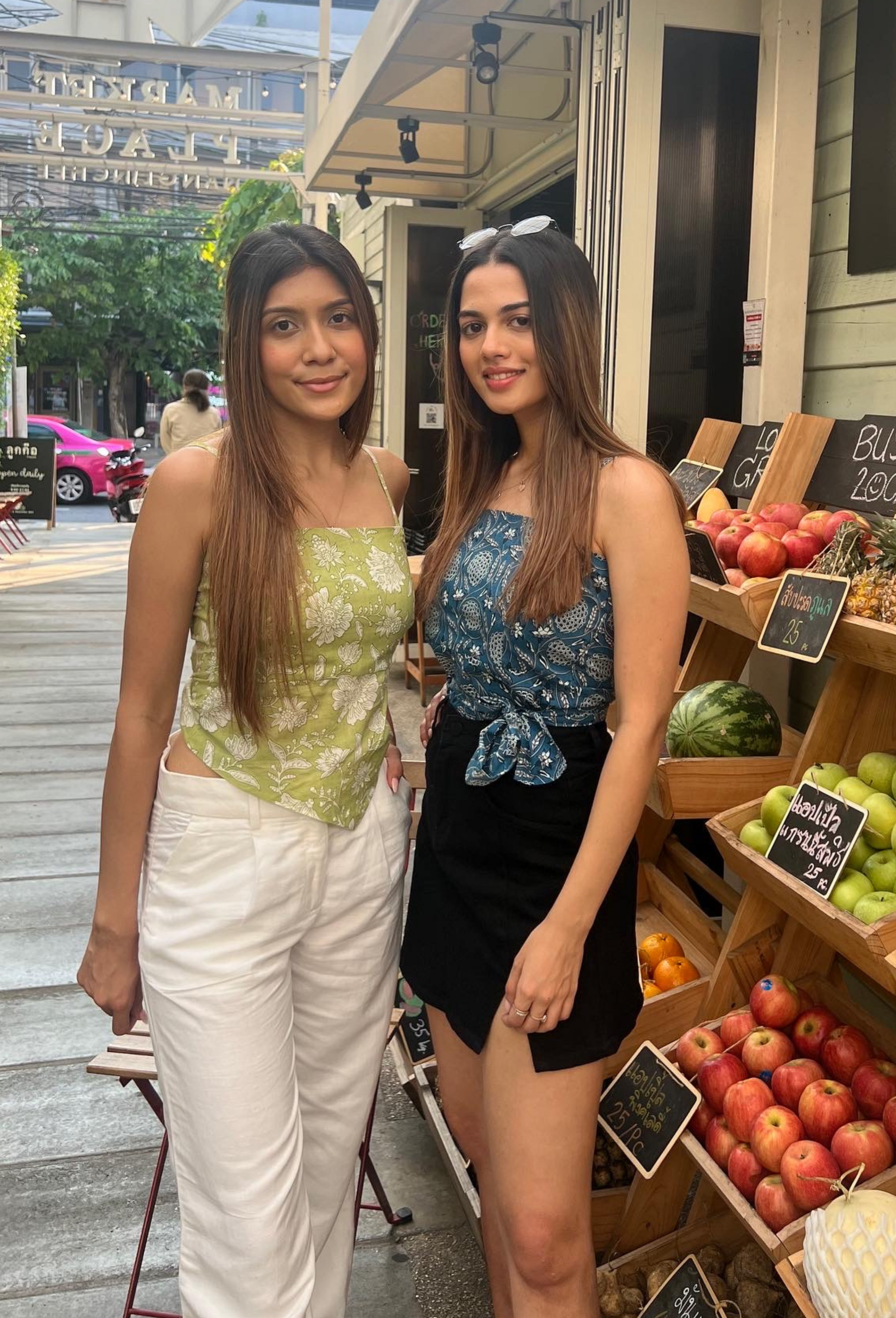 Pastel Green Floral Scarf Top Crafted from Cotton fabric