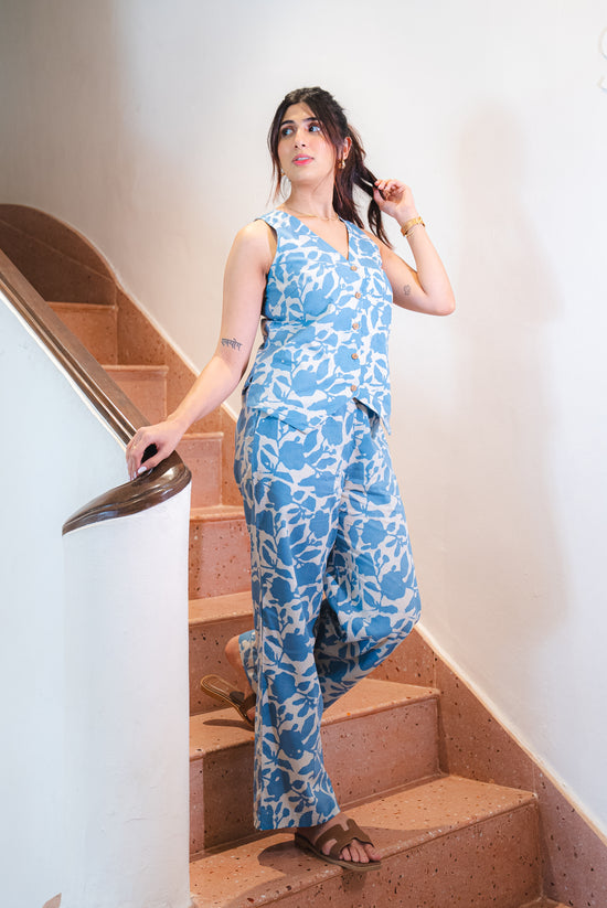 Powder Blue Vest and Pant Set AMARAA