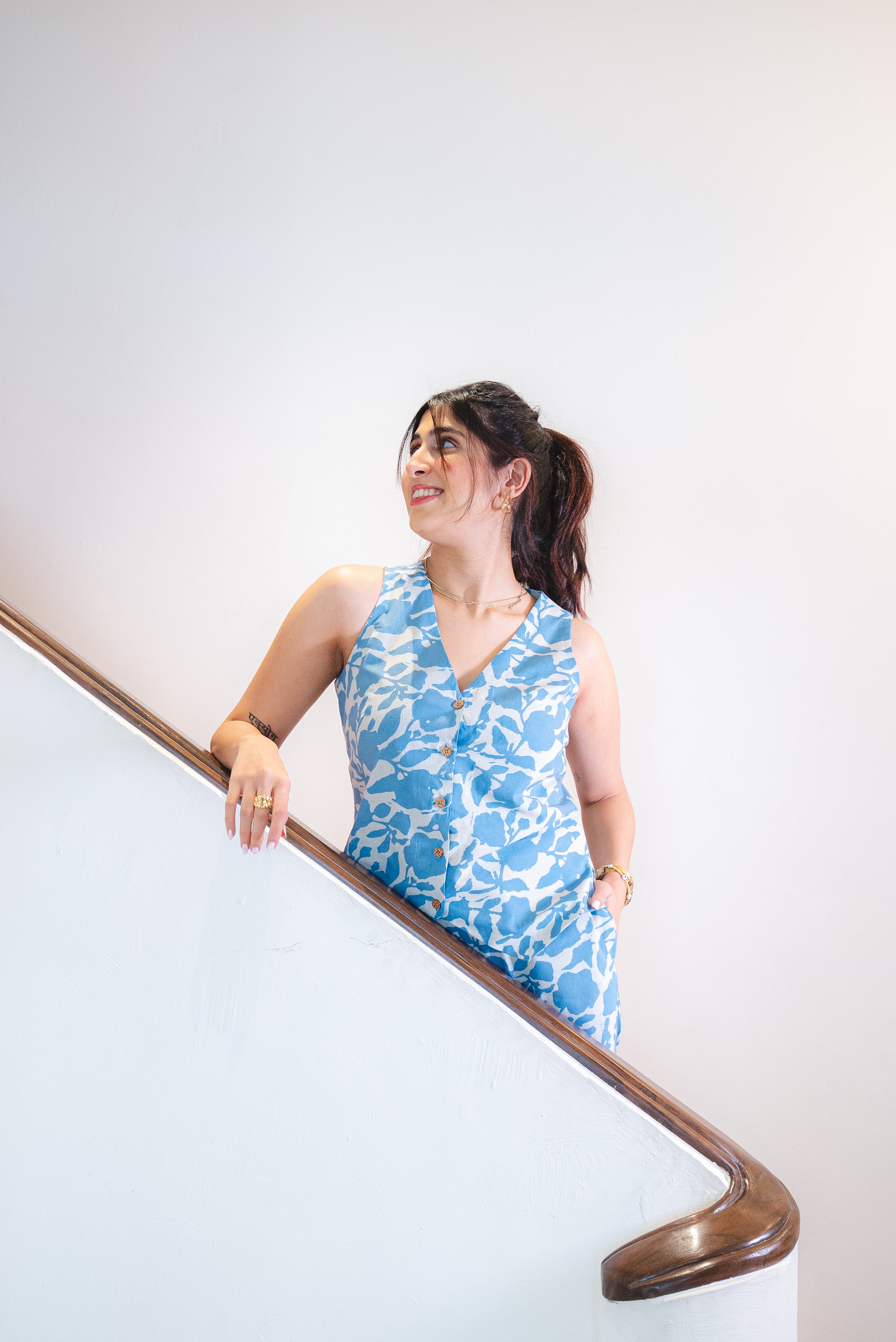 Powder Blue Vest and Pant Set AMARAA