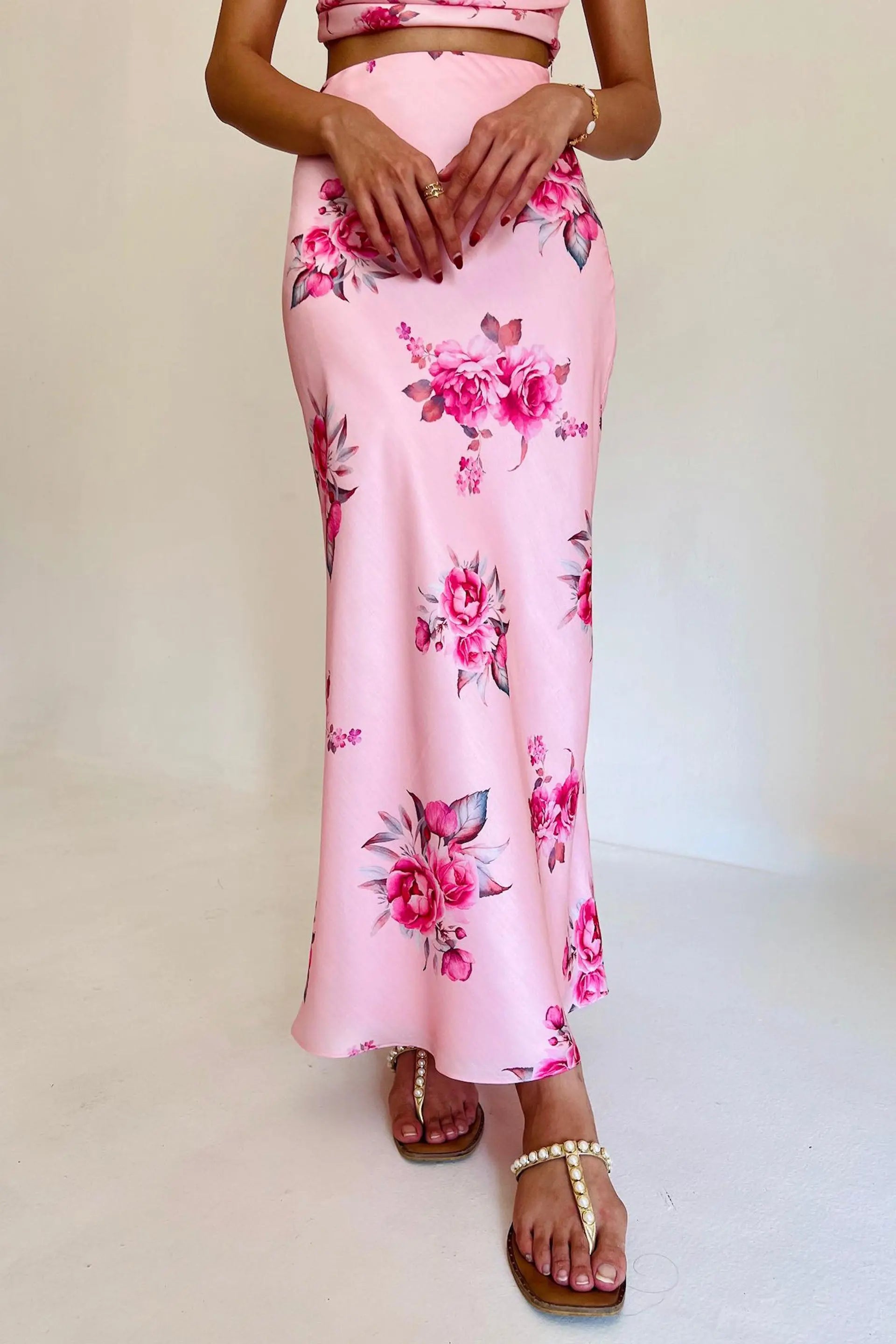 Pink Rose Print Cupid Skirt Valentines Day Collection