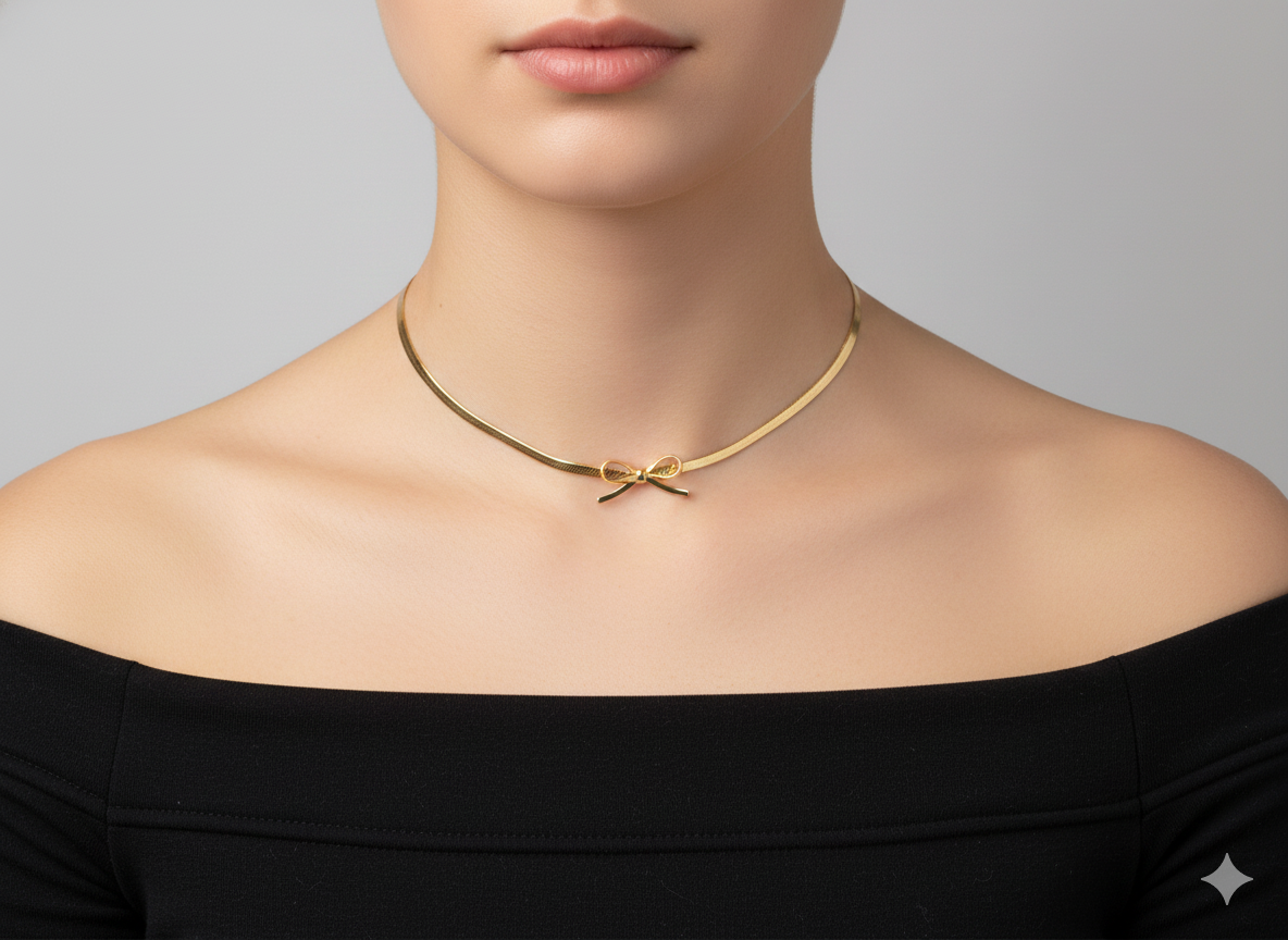 Midnight Bow Knot Necklace NYE Jewellery