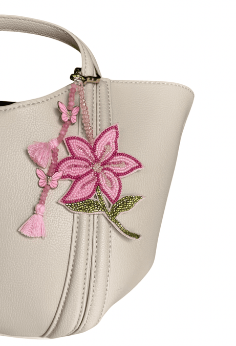 Pink Flower Bag Charm