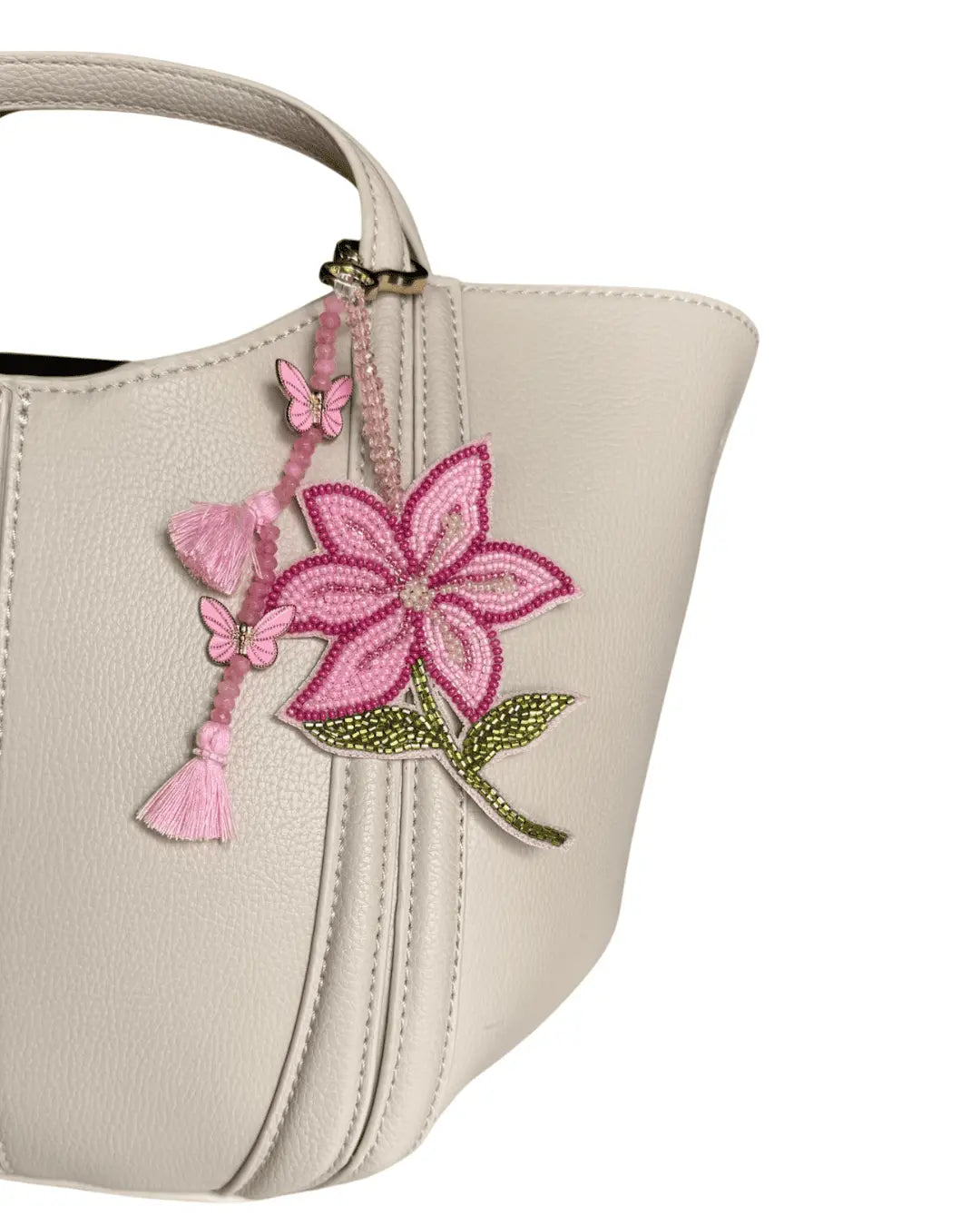 Pink Flower Bag Charm Bag Charm'25