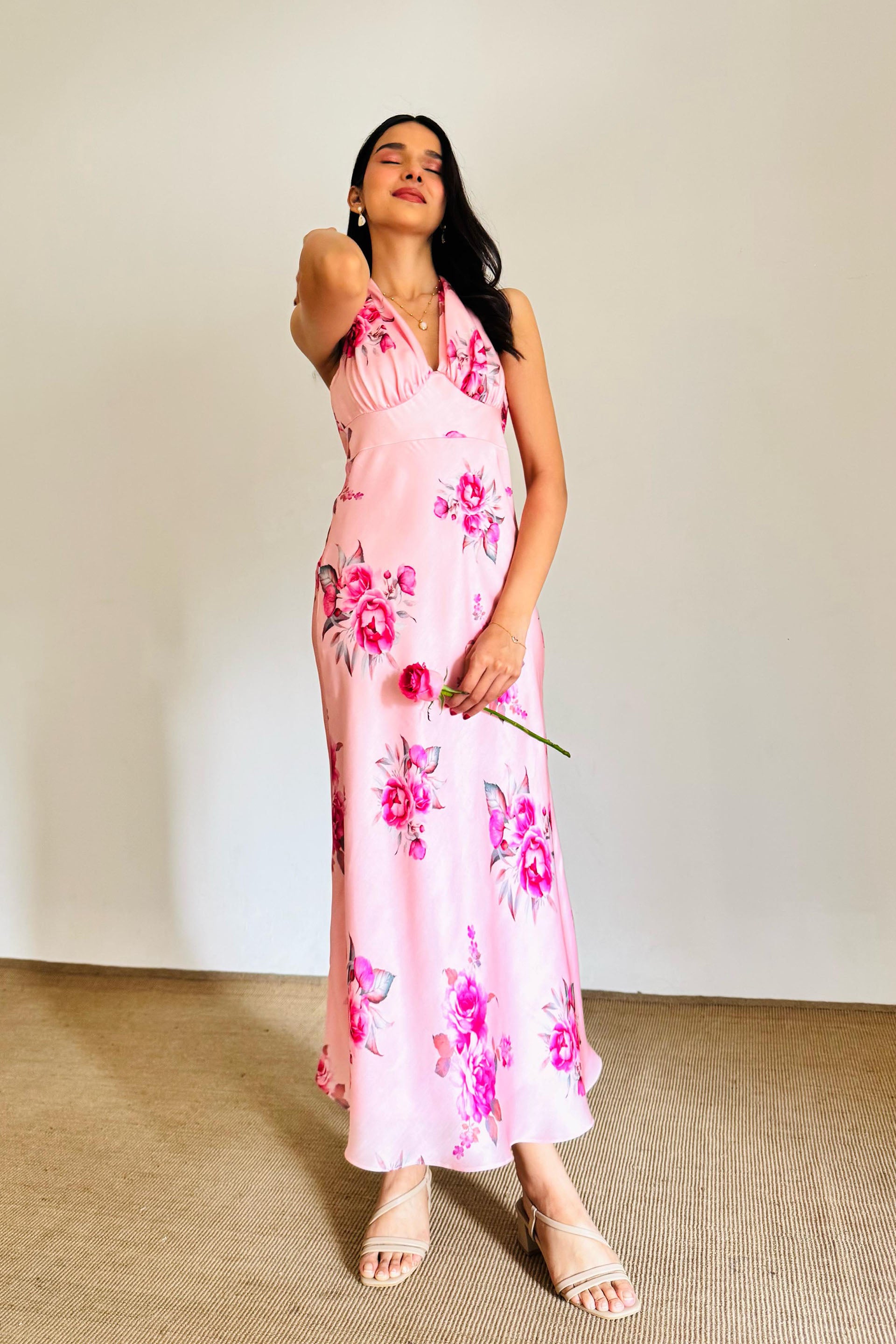 Lyla Halter Tie-Up Dress