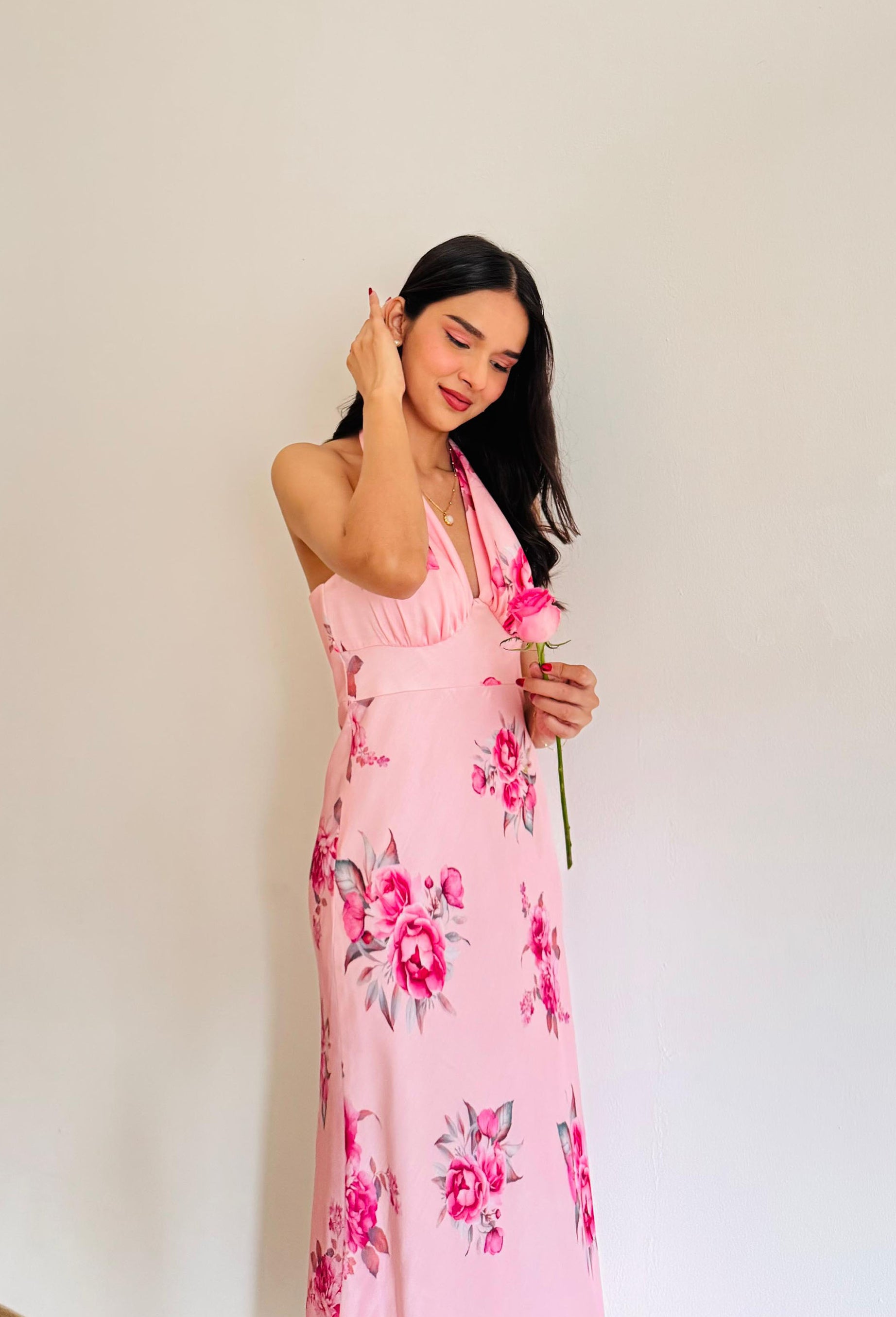 Lyla Halter Tie-Up Dress