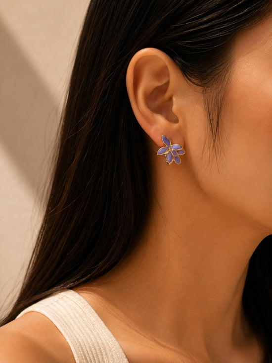 Lavender Bloom Stud Earrings