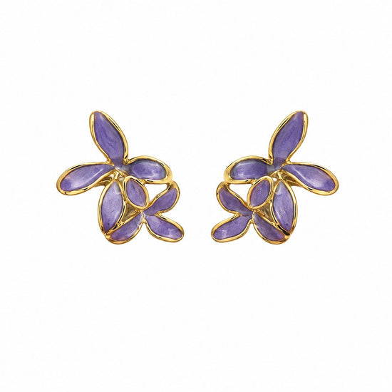 Lavender Bloom Stud Earrings