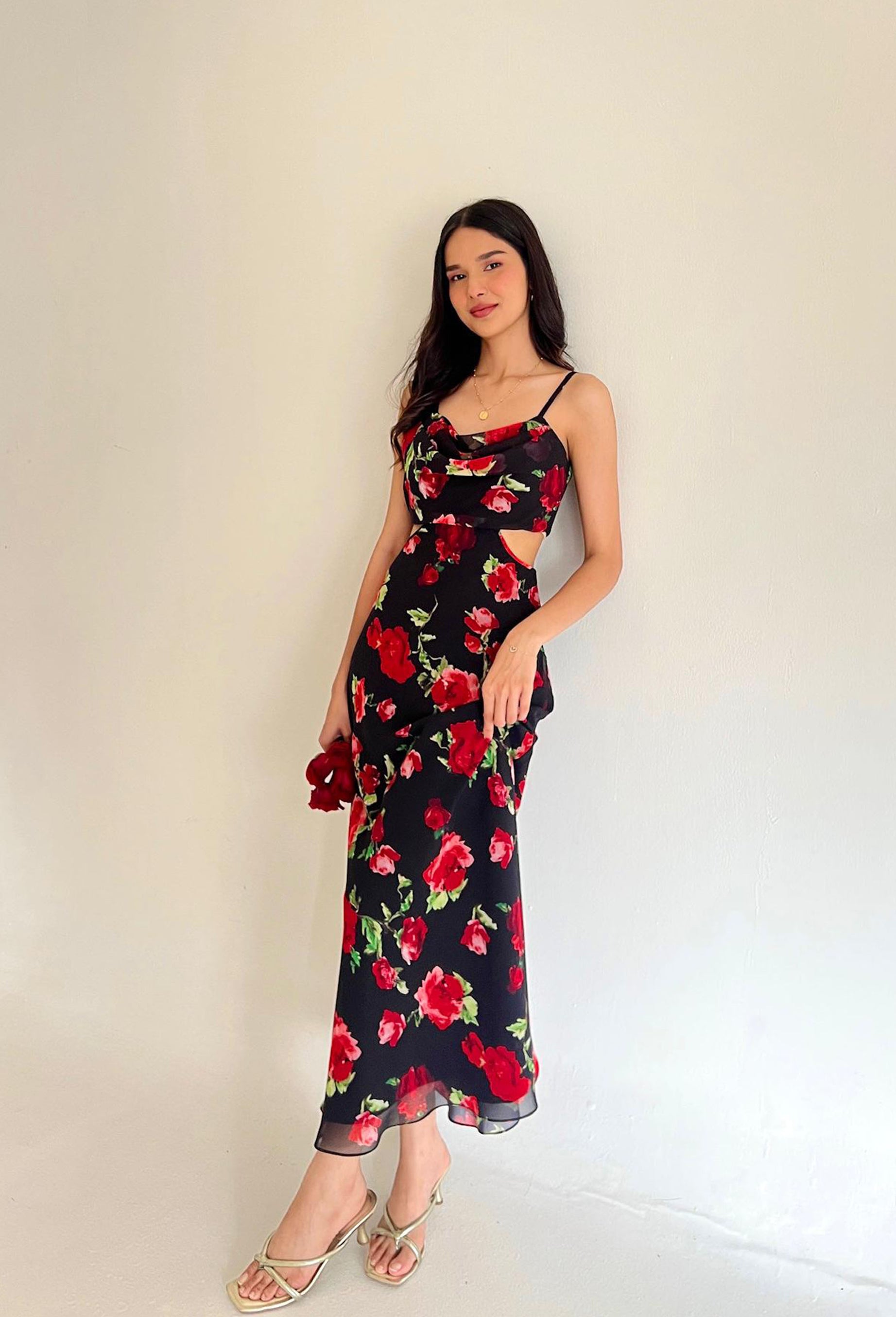 Rosalia Cowl Neck Maxi Dress