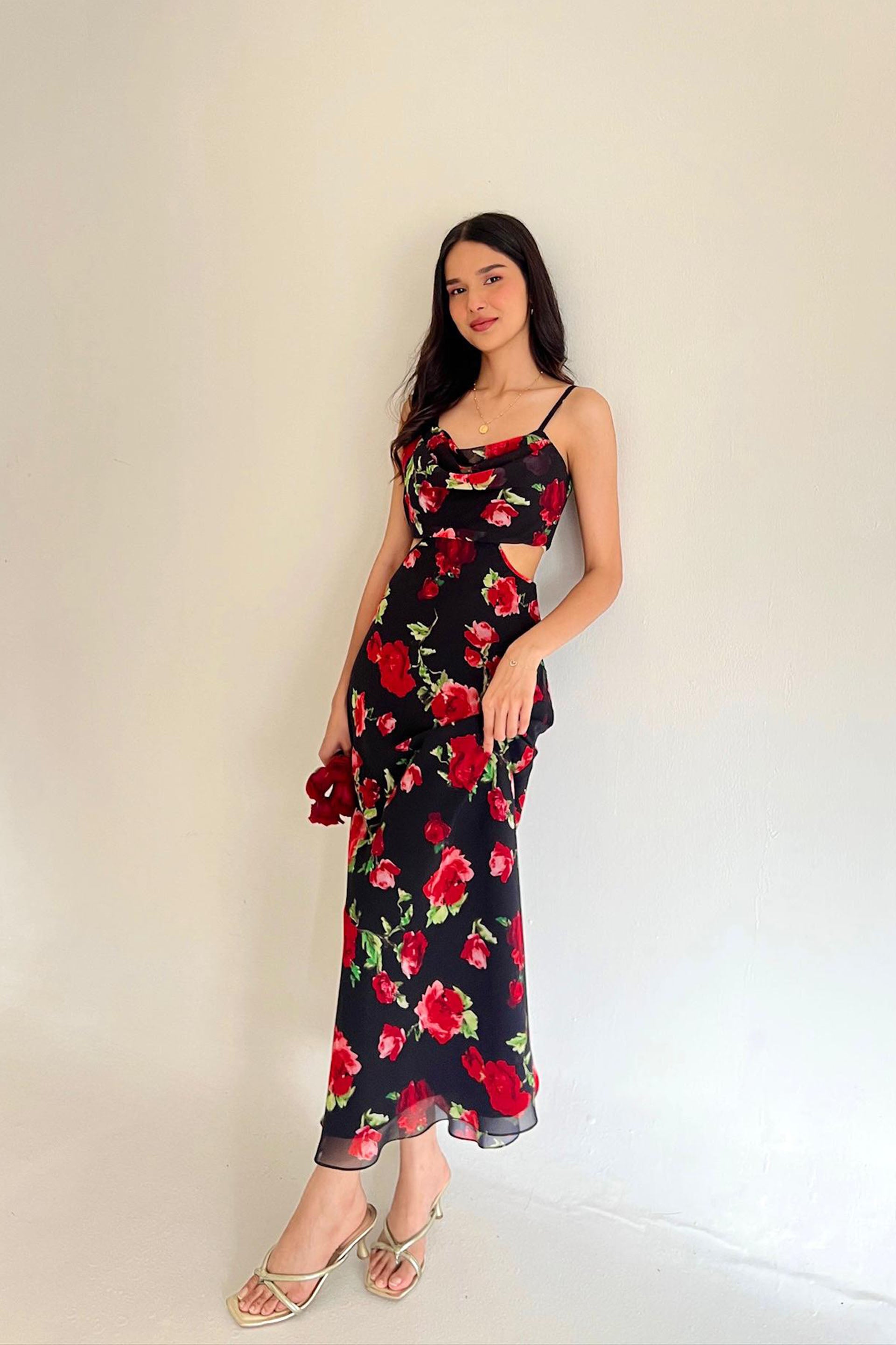 Rosalia Cowl Neck Maxi Dress Valentines Day Collection