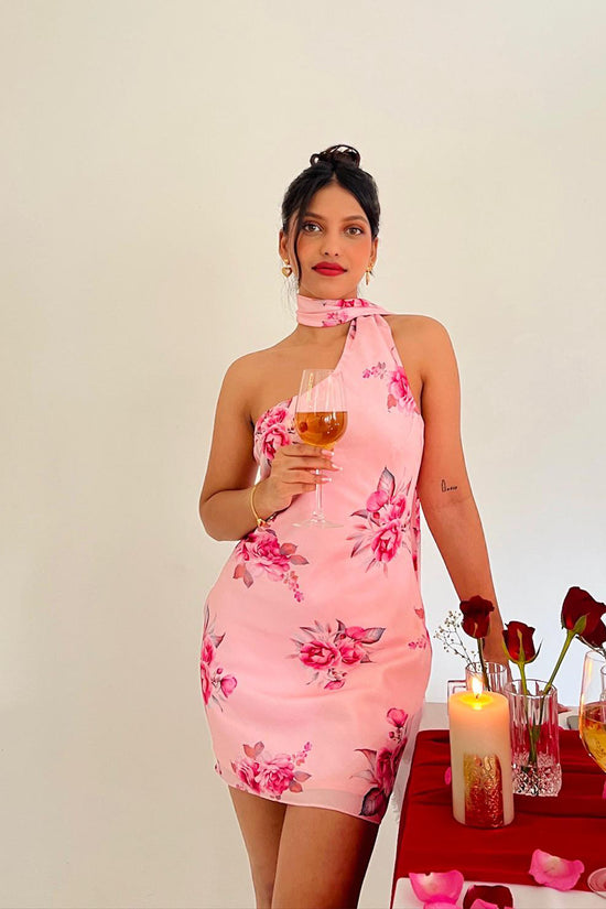 Shanaya One Shoulder Scarf Dress Valentines Day Collection