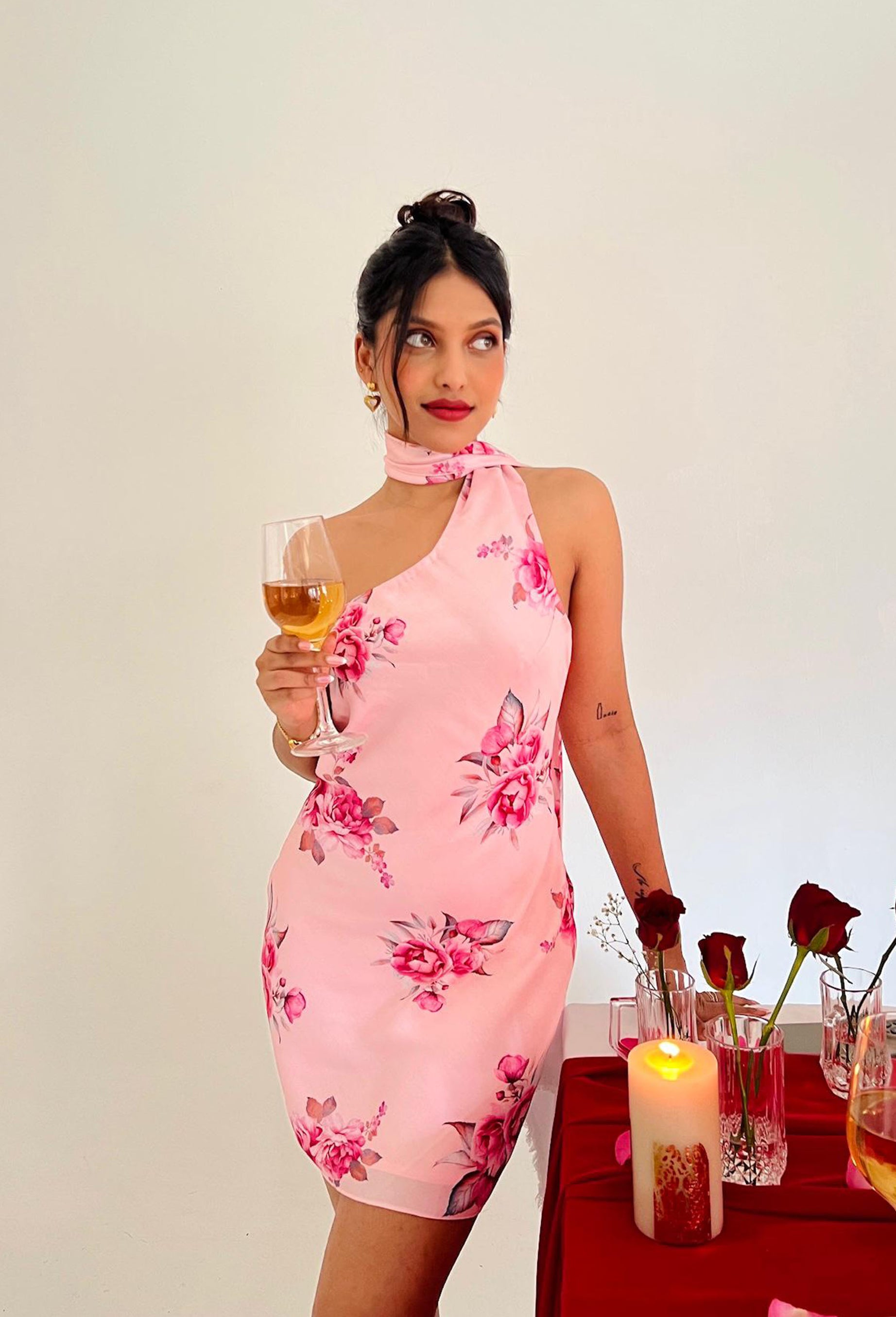 Shanaya One Shoulder Scarf Dress