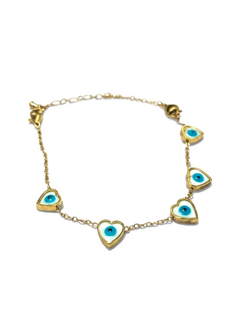 Lucky Heart Evil Eye Bracelet