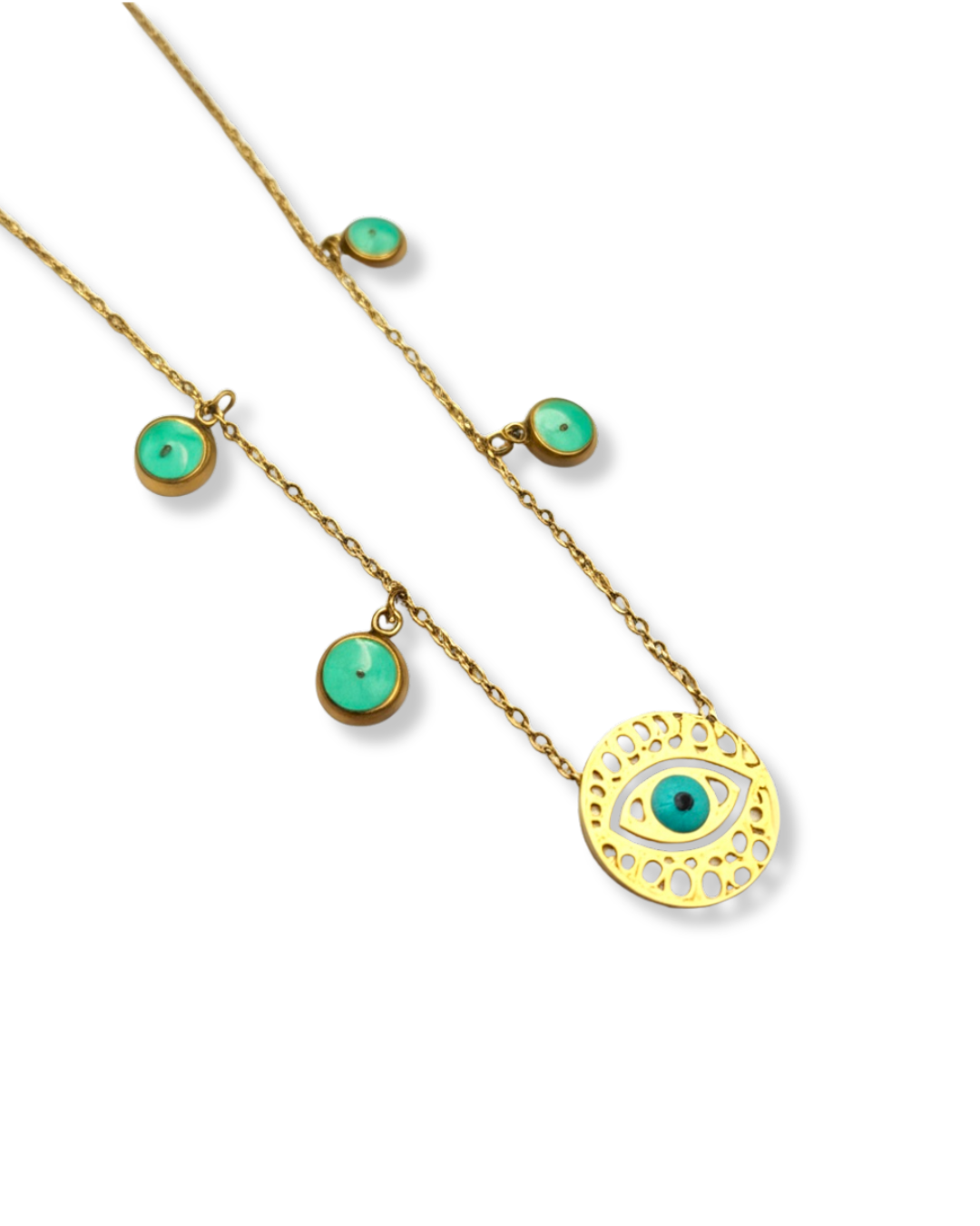 Summer Turquoise Evil Eye Charm Necklace