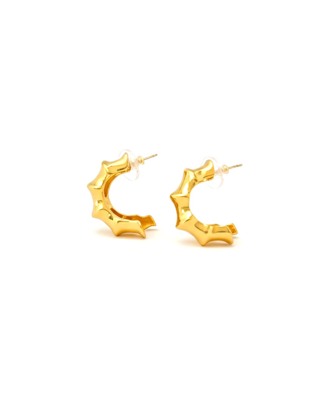 Bamboo Textured hoop earrings Summer Jewellery