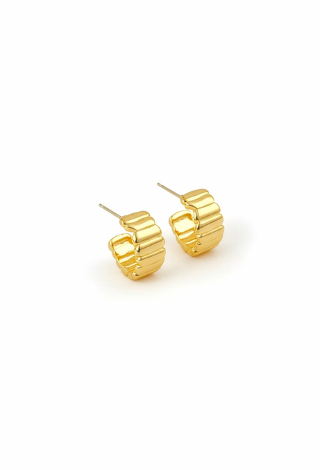 Ridge Gold Textured Hoops