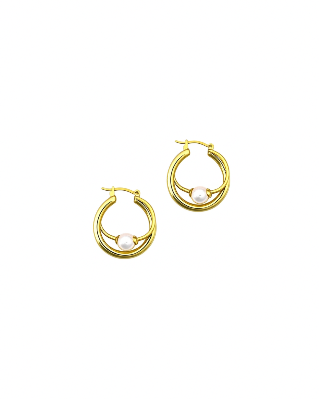 Lumina Double Hoops with Pearl Summer Jewellery