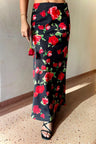 Black and Red Rose Print Valentina Skirt Valentines Day Collection