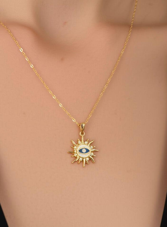 Sunburst Evil Eye Necklace Summer Jewellery
