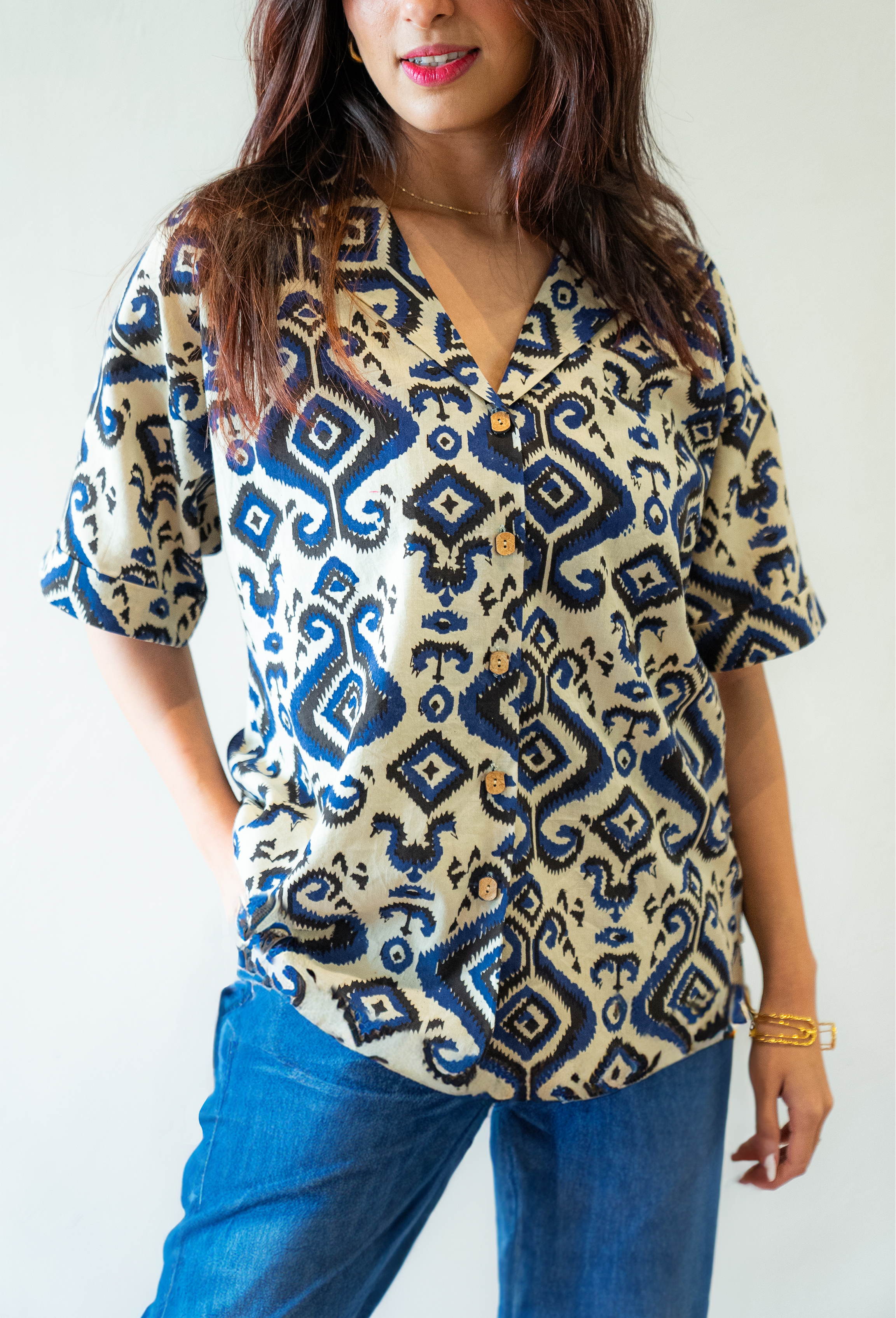 Ikkat Freesize Shirt