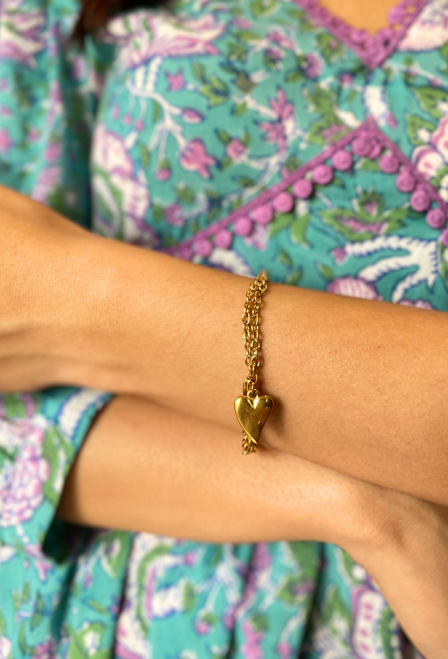 Minimalist Heart Chain Bracelet